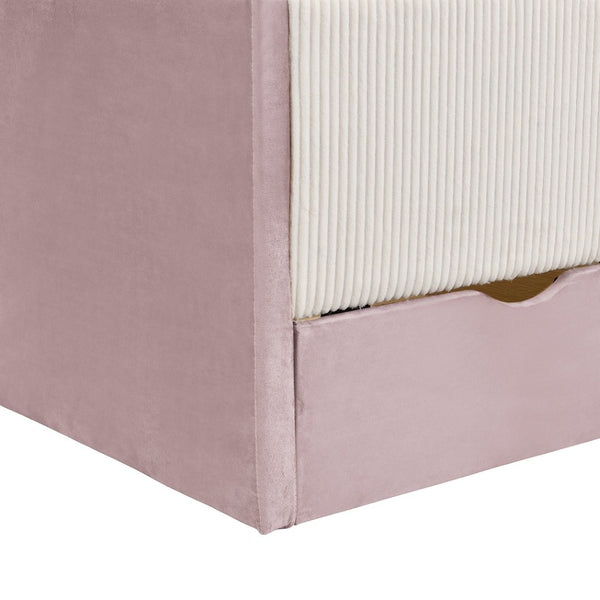 English Elm Full Upholstered Daybed with Corduroy Velvet Fabric 2 Storage Drawers Kids Bedroom Pink SF000213AAH