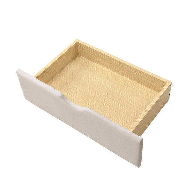 English Elm Full Size Kids Daybed with Corduroy Velvet Upholstery and Two Under Bed Storage Drawers Beige SF000215AAA