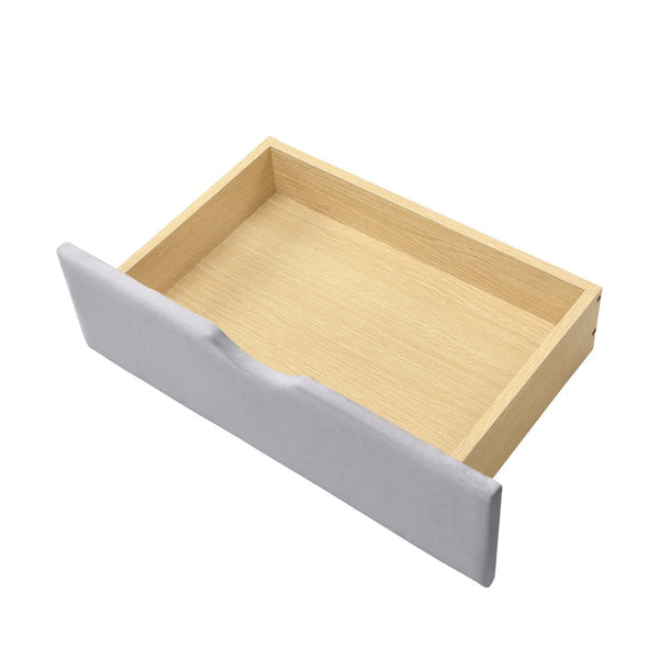 English Elm Full Size Kids Daybed with Corduroy Velvet Upholstery and Two Under Bed Storage Drawers Gray SF000215AAE