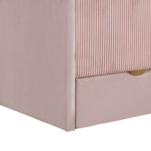 English Elm Full Size Kids Daybed with Corduroy Velvet Upholstery and Two Under Bed Storage Drawers Pink SF000215AAH
