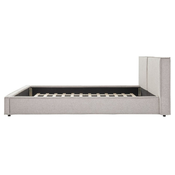 English Elm Modern Biscuit Tufted Queen Platform Bed Faux Linen Upholstered Low Profile Frame Beige SF000217AAA
