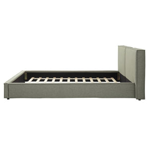 English Elm Modern Biscuit Tufted Queen Platform Bed Faux Linen Upholstered Low Profile Frame Green SF000217AAF
