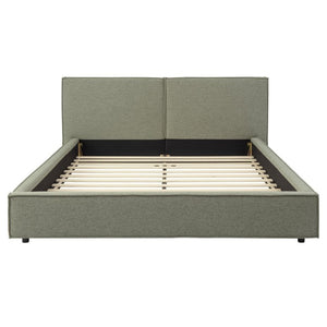 English Elm Modern Biscuit Tufted Queen Platform Bed Faux Linen Upholstered Low Profile Frame Green SF000217AAF