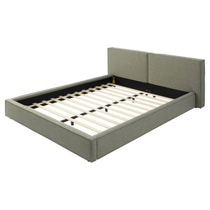 English Elm Modern Biscuit Tufted Queen Platform Bed Faux Linen Upholstered Low Profile Frame Green SF000217AAF