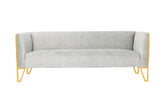 Manhattan Comfort Vector Mid-Century Modern Sofa Grey and Gold SF008-GY