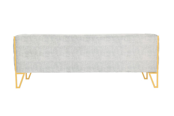 Manhattan Comfort Vector Mid-Century Modern Sofa Grey and Gold SF008-GY