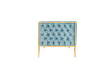 Manhattan Comfort Vector Mid-Century Modern Sofa Ocean Blue and Gold SF008-OB