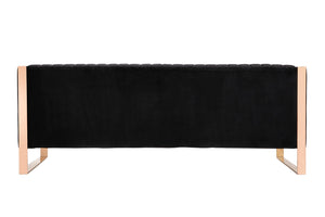 Manhattan Comfort Trillium Mid-Century Modern Sofa Black and Gold SF009-BK