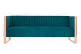 Manhattan Comfort Trillium Mid-Century Modern Sofa Aqua Blue and Gold SF009-TL