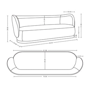 Manhattan Comfort Siri Modern Sofa Wheat SF010-WT