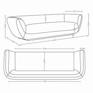 Manhattan Comfort Contemporary Ulka Sofa With Luxurious Chenille Upholstery And Bolster Pillows For Ultimate Comfort Cream Pine Wood Sf011-cr