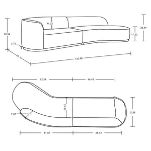 Manhattan Comfort Daria Modern Sofa Ivory SF012-IV