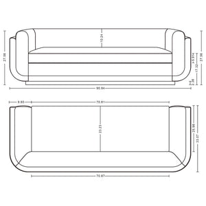 Manhattan Comfort Edmonda Modern Sofa Sapphire Blue SF014-SB