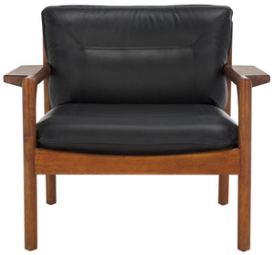 Safavieh Phylis Vegan Leather Accent Chair Black / Brown SFA1007A