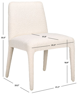 Safavieh Derrick Boucle Dining Chair Ivory SFA1008A-SET2