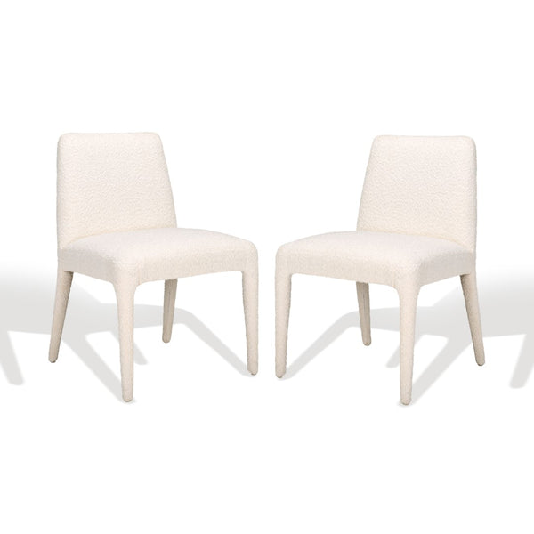 Safavieh Derrick Boucle Dining Chair Ivory SFA1008A-SET2