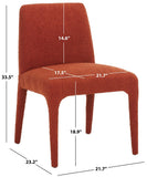 Safavieh Derrick Boucle Dining Chair Rust Orange SFA1008C-SET2