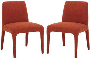 Safavieh Derrick Boucle Dining Chair Rust Orange SFA1008C-SET2