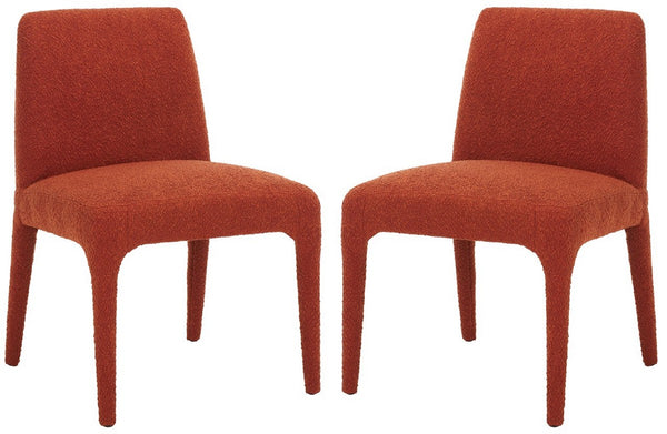 Safavieh Derrick Boucle Dining Chair Rust Orange SFA1008C-SET2