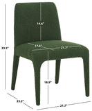 Safavieh Derrick Boucle Dining Chair Dark Green SFA1008D-SET2