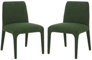Safavieh Derrick Boucle Dining Chair Dark Green SFA1008D-SET2