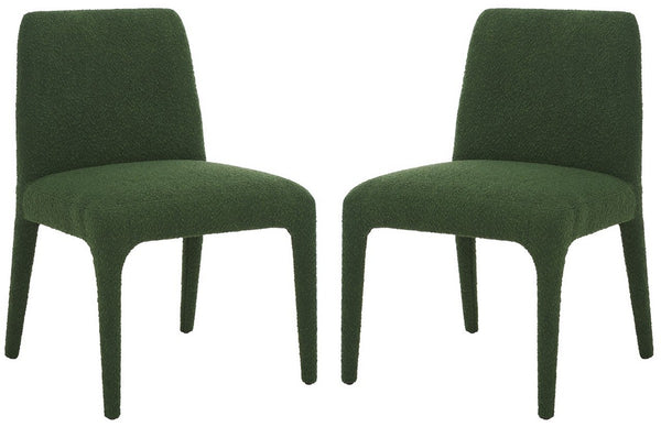 Safavieh Derrick Boucle Dining Chair Dark Green SFA1008D-SET2