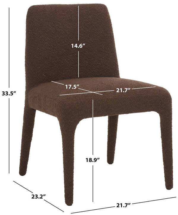 Safavieh Derrick Boucle Dining Chair Dark Brown SFA1008E-SET2