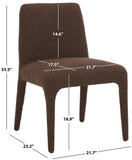 Safavieh Derrick Boucle Dining Chair Dark Brown SFA1008E-SET2