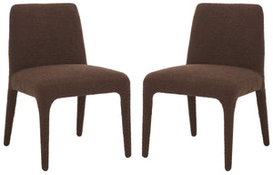Safavieh Derrick Boucle Dining Chair Dark Brown SFA1008E-SET2