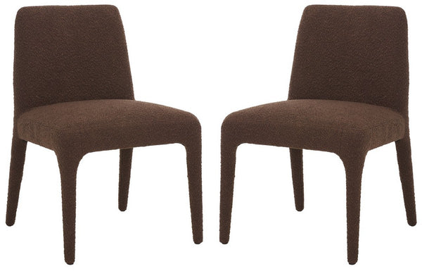 Safavieh Derrick Boucle Dining Chair Dark Brown SFA1008E-SET2