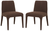 Safavieh Derrick Boucle Dining Chair Dark Brown SFA1008E-SET2