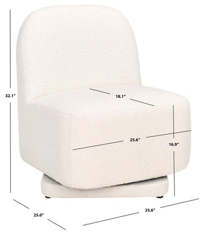 Safavieh Bianka Boucle Swivel Chair Ivory SFA1009A