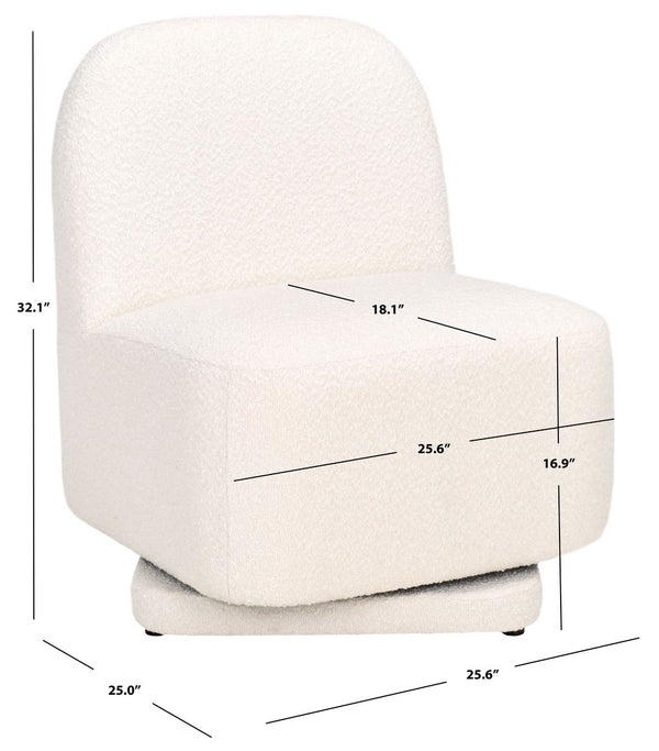 Safavieh Bianka Boucle Swivel Chair Ivory SFA1009A