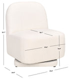 Safavieh Bianka Boucle Swivel Chair Ivory SFA1009A