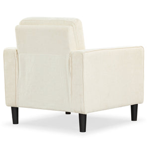 Safavieh Felicianya Modern Accent Chair - Luxurious Cream Upholstered Comfort For Contemporary Home Decor Creme Wood ,Foam ,Fabric ,Plastic Legs Sfa2000a