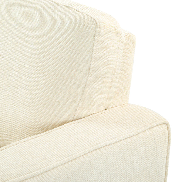 Safavieh Felicianya Modern Accent Chair - Luxurious Cream Upholstered Comfort For Contemporary Home Decor Creme Wood ,Foam ,Fabric ,Plastic Legs Sfa2000a