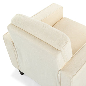 Safavieh Felicianya Modern Accent Chair - Luxurious Cream Upholstered Comfort For Contemporary Home Decor Creme Wood ,Foam ,Fabric ,Plastic Legs Sfa2000a