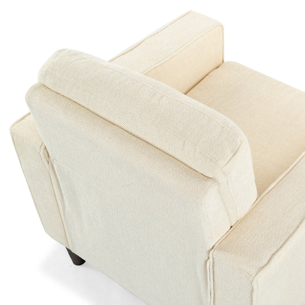 Safavieh Felicianya Modern Accent Chair - Luxurious Cream Upholstered Comfort For Contemporary Home Decor Creme Wood ,Foam ,Fabric ,Plastic Legs Sfa2000a