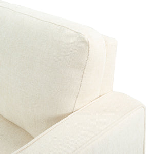 Safavieh Felicianya Modern 3 Seater Sofa - Chic Cream Elegance For Contemporary Living Spaces & Comfort Creme Wood ,Foam ,Fabric ,Plastic Legs Sfa2001a