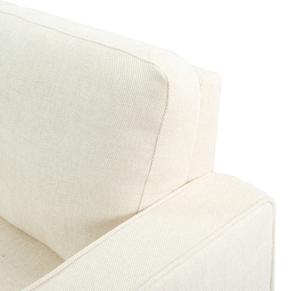 Safavieh Felicianya Modern 3 Seater Sofa - Chic Cream Elegance For Contemporary Living Spaces & Comfort Creme Wood ,Foam ,Fabric ,Plastic Legs Sfa2001a