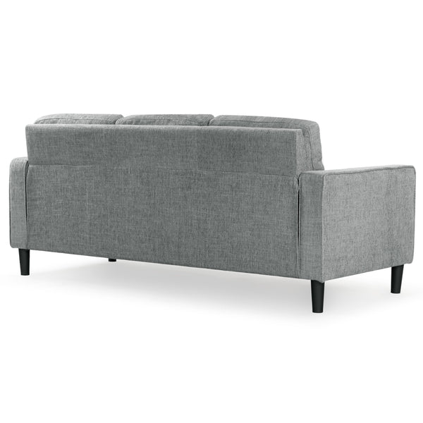 Safavieh Felicianya Modern 3 Seater Sofa - Chic Cream Elegance For Contemporary Living Spaces & Comfort Grey Wood ,Foam ,Fabric ,Plastic Legs Sfa2001b