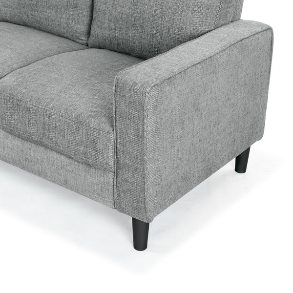 Safavieh Felicianya Modern 3 Seater Sofa - Chic Cream Elegance For Contemporary Living Spaces & Comfort Grey Wood ,Foam ,Fabric ,Plastic Legs Sfa2001b