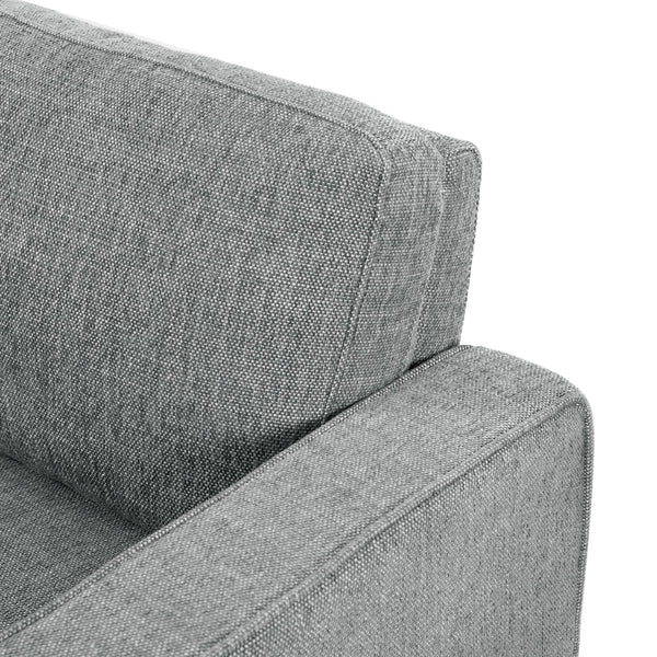 Safavieh Felicianya Modern 3 Seater Sofa - Chic Cream Elegance For Contemporary Living Spaces & Comfort Grey Wood ,Foam ,Fabric ,Plastic Legs Sfa2001b