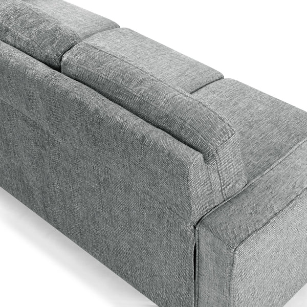 Safavieh Felicianya Modern 3 Seater Sofa - Chic Cream Elegance For Contemporary Living Spaces & Comfort Grey Wood ,Foam ,Fabric ,Plastic Legs Sfa2001b