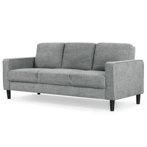 Safavieh Felicianya Modern 3 Seater Sofa - Chic Cream Elegance For Contemporary Living Spaces & Comfort Grey Wood ,Foam ,Fabric ,Plastic Legs Sfa2001b