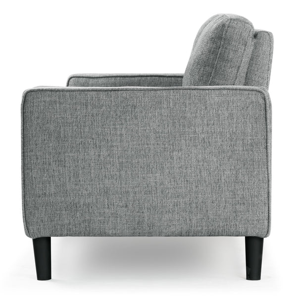 Safavieh Felicianya Modern 3 Seater Sofa - Chic Cream Elegance For Contemporary Living Spaces & Comfort Grey Wood ,Foam ,Fabric ,Plastic Legs Sfa2001b