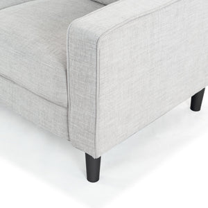 Safavieh Felicianya Modern 3 Seater Sofa - Chic Cream Elegance For Contemporary Living Spaces & Comfort Light Grey Wood ,Foam ,Fabric ,Plastic Legs Sfa2001c