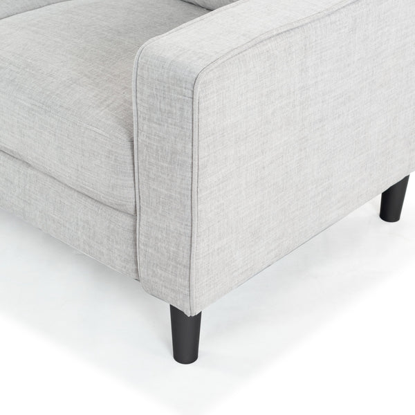 Safavieh Felicianya Modern 3 Seater Sofa - Chic Cream Elegance For Contemporary Living Spaces & Comfort Light Grey Wood ,Foam ,Fabric ,Plastic Legs Sfa2001c