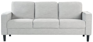 Safavieh Felicianya Modern 3 Seater Sofa - Chic Cream Elegance For Contemporary Living Spaces & Comfort Light Grey Wood ,Foam ,Fabric ,Plastic Legs Sfa2001c