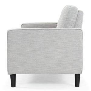 Safavieh Felicianya Modern 3 Seater Sofa - Chic Cream Elegance For Contemporary Living Spaces & Comfort Light Grey Wood ,Foam ,Fabric ,Plastic Legs Sfa2001c